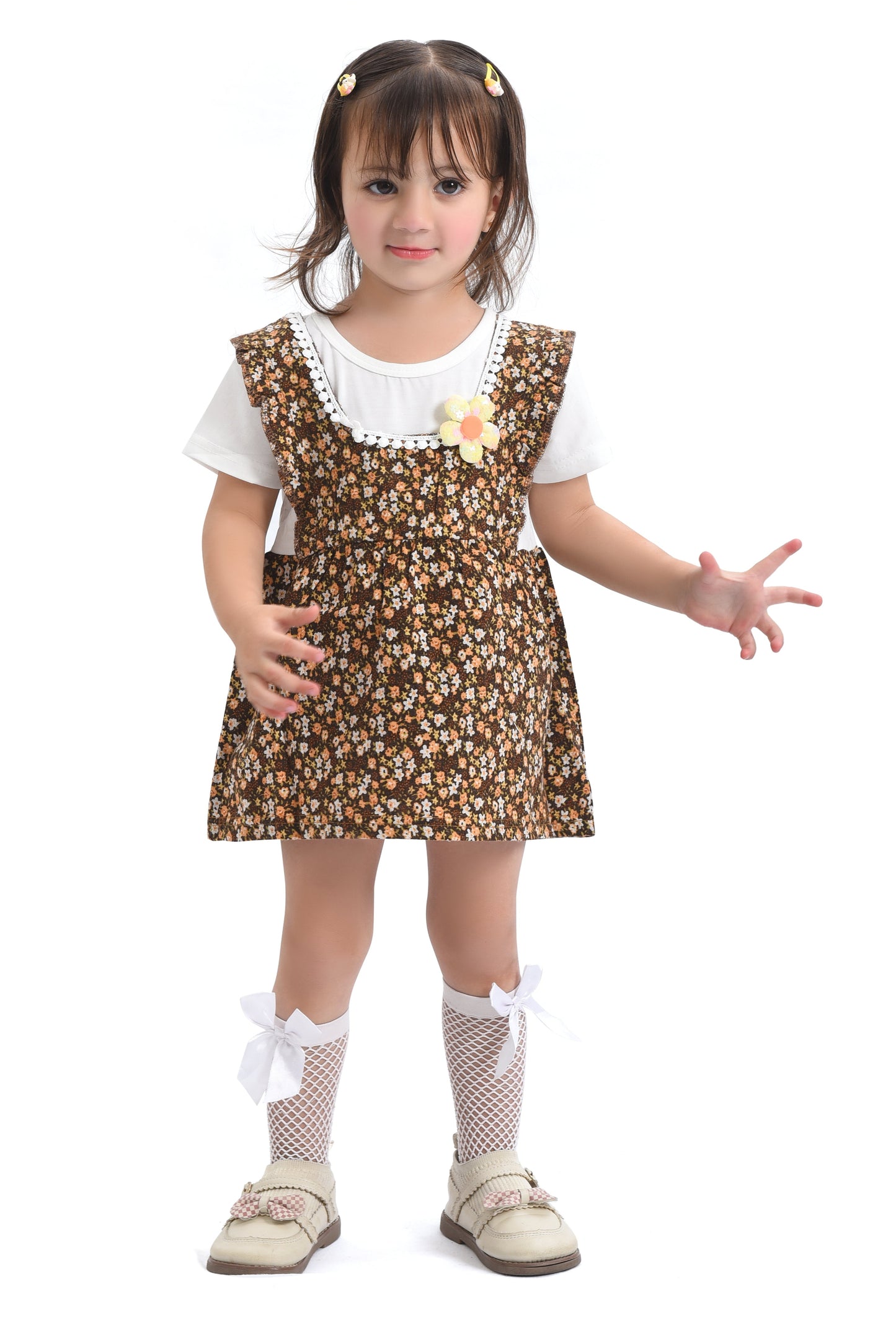 Brown Floral Frock