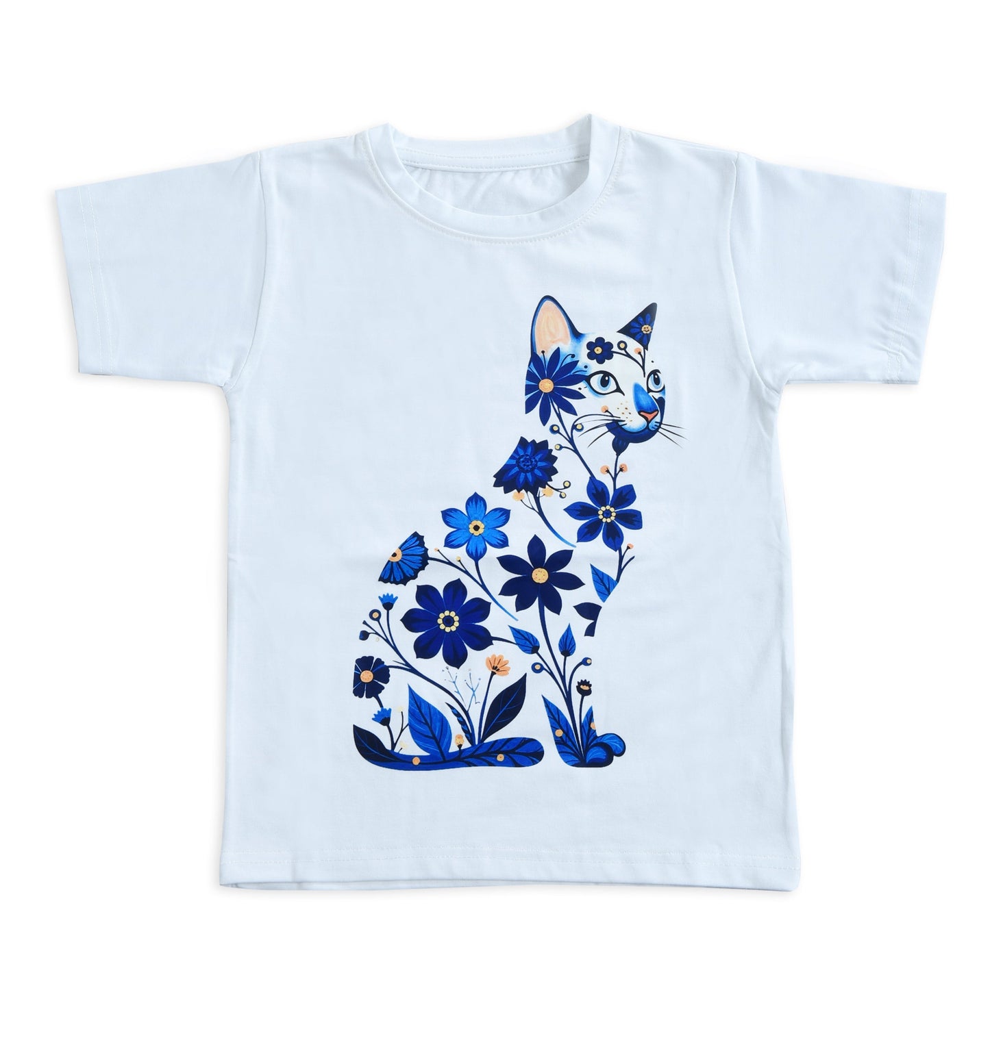 White Floral Cat