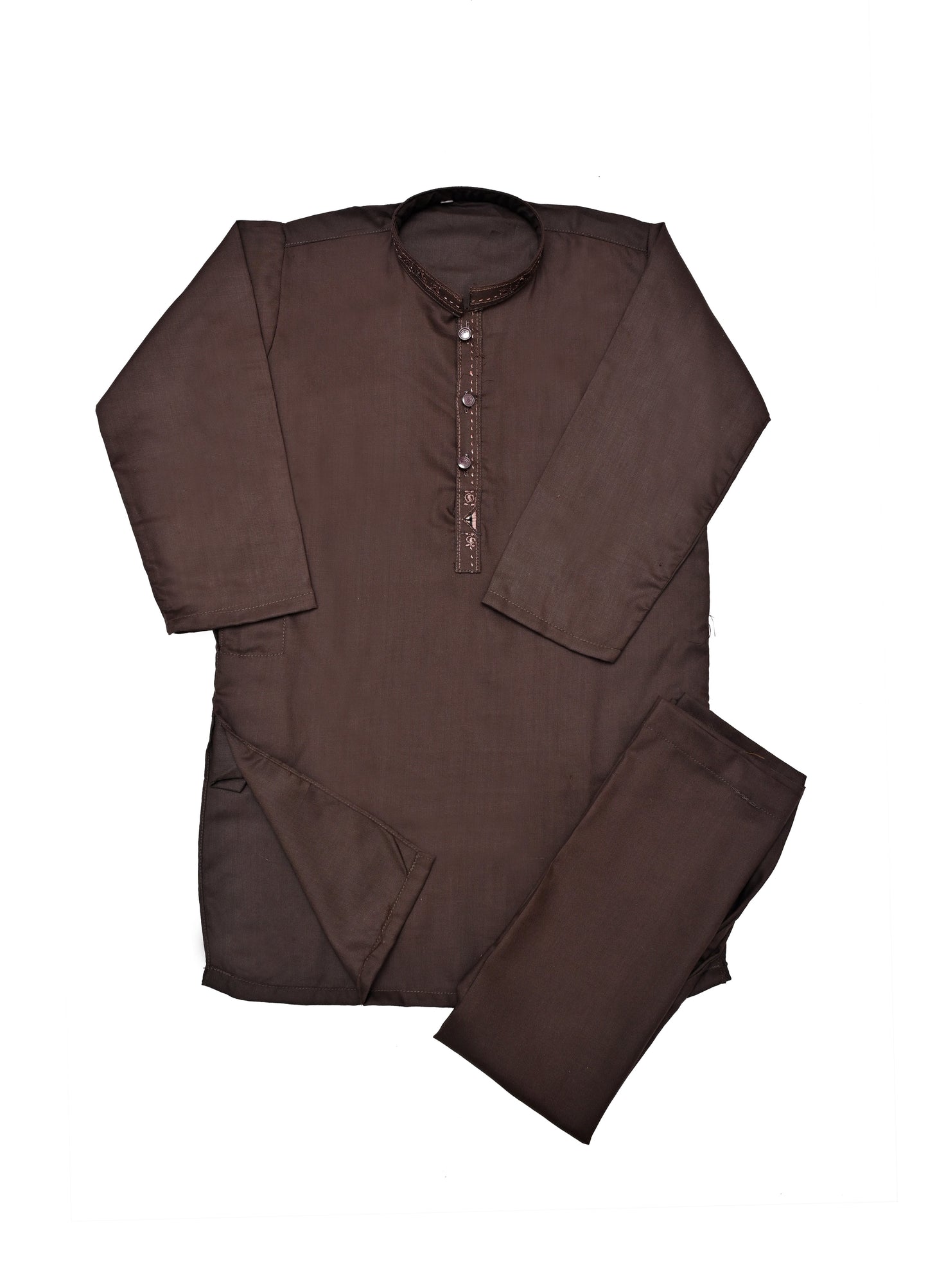 Brown Embroided Shalwar Qameez