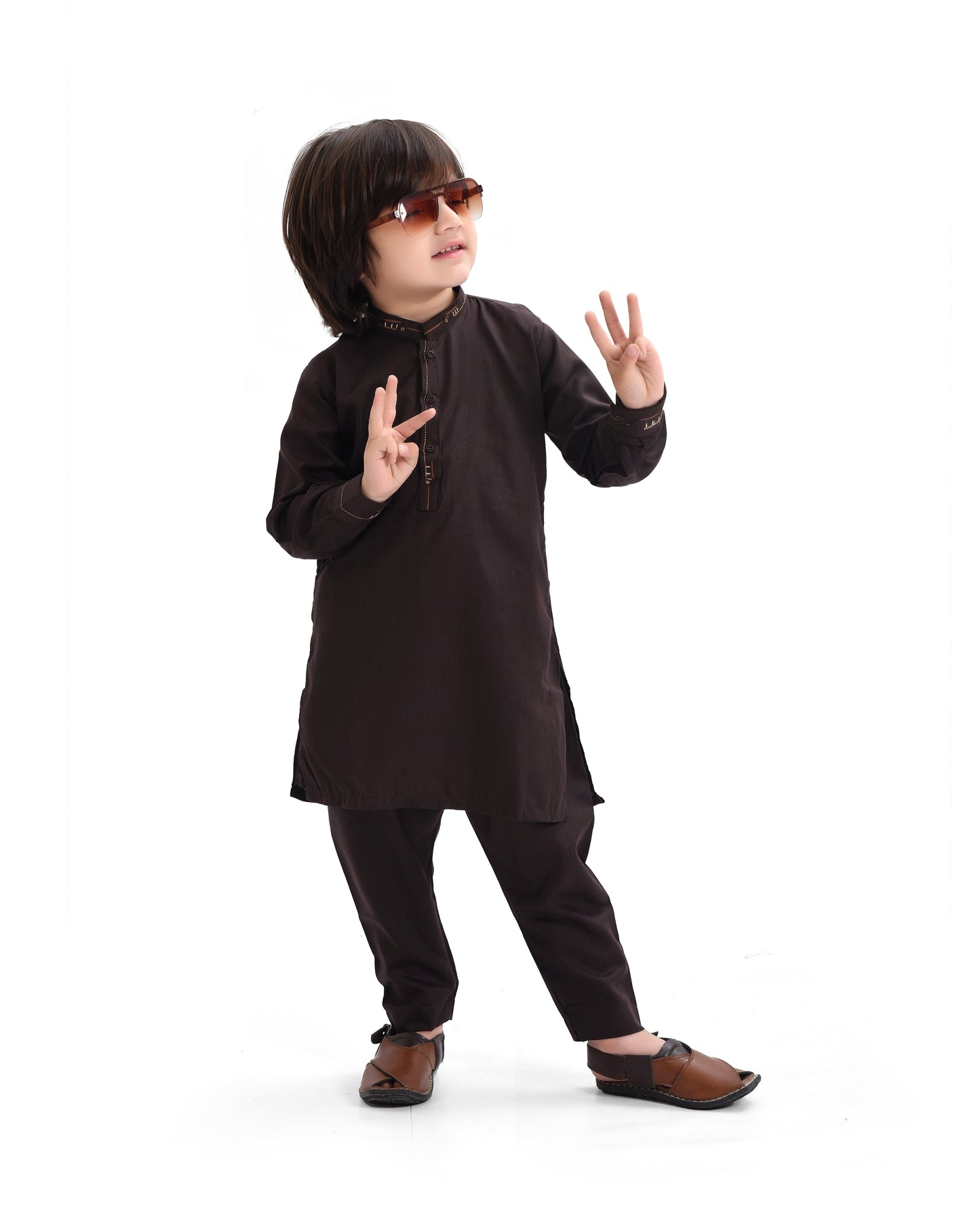 Dark Brown Embroided Shalwar Qameez (28)