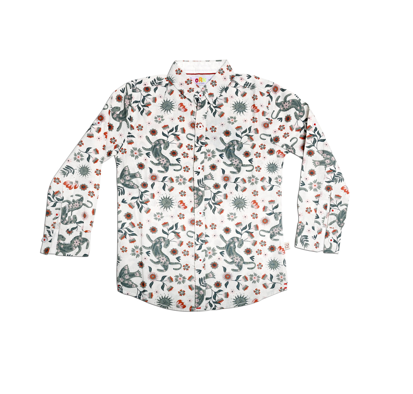 White Floral Shirt