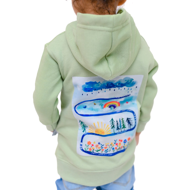 Dino Green Hoodie - Fleece Fabric