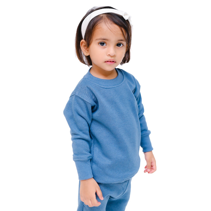 Bluish Gray Sweat Shirt Set