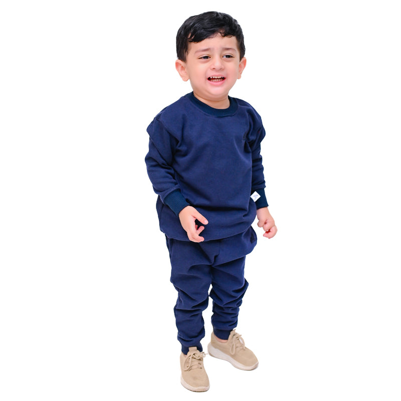 Navy Blue Sweat Shirt Set