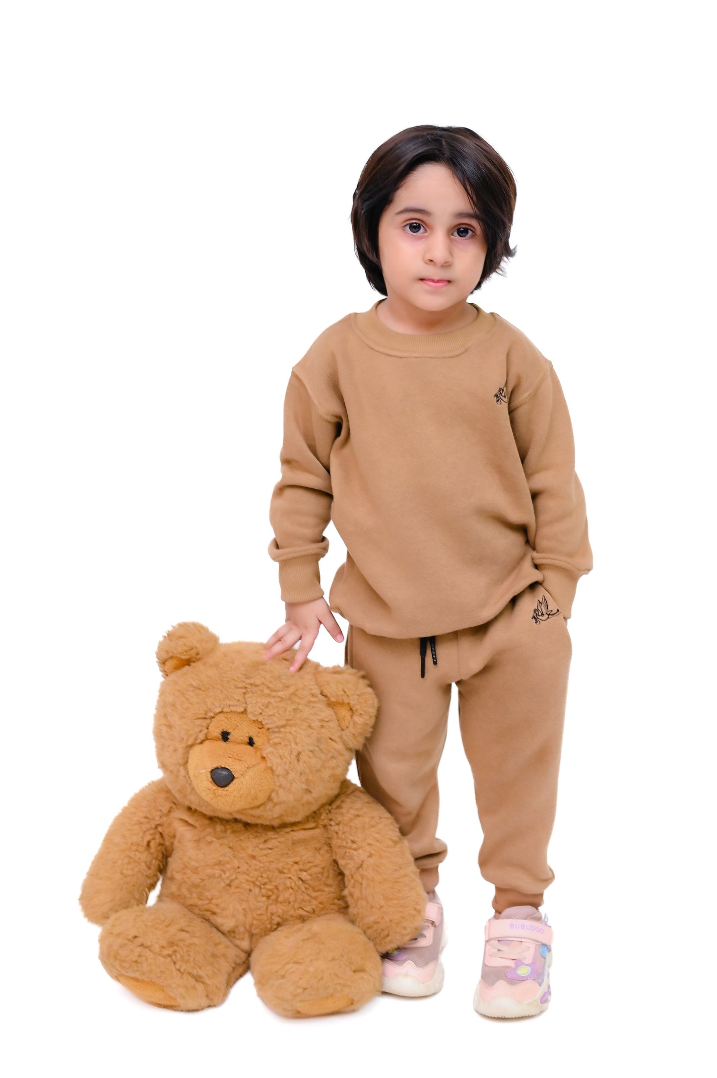 Teddy Brown Sweat Shirt Set