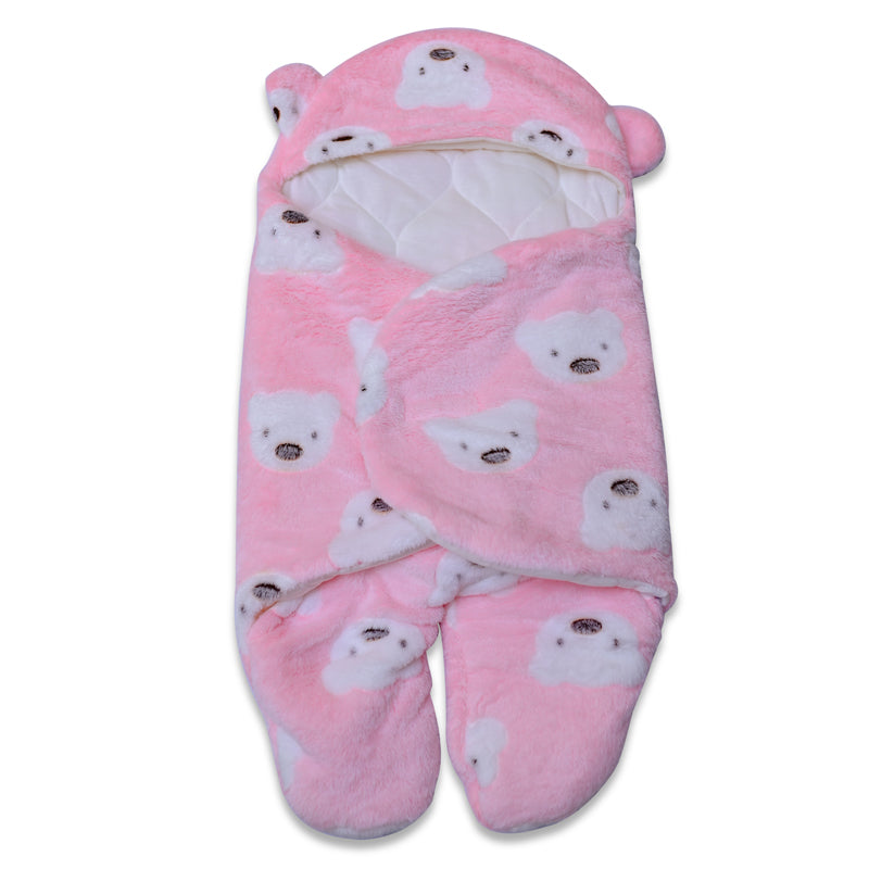 Baby Fur Swaddle Romper Teddy Printed