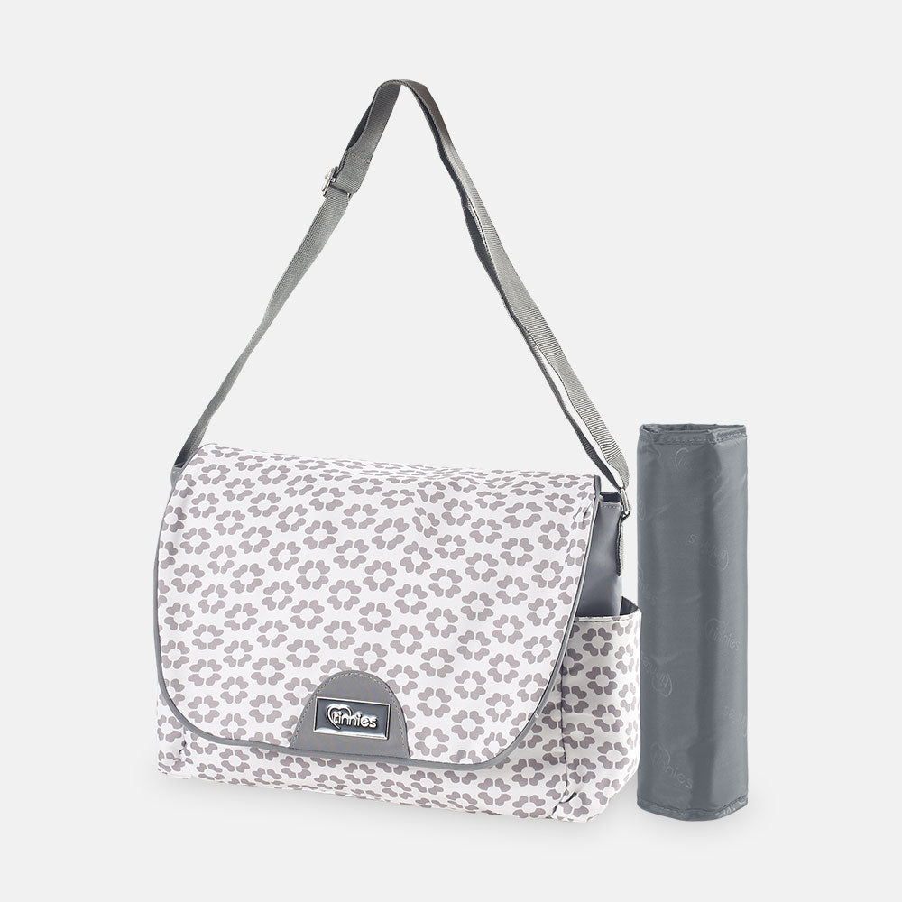 BABY DIAPER BAG GREY FLORAL