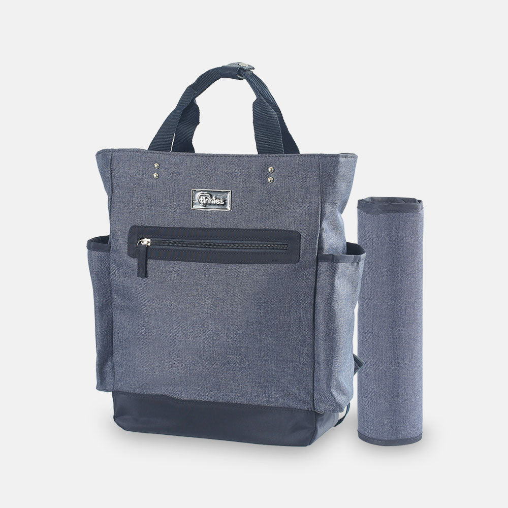 BABY DIAPER BAG PACK MINIMAL TEXTURED BLUE