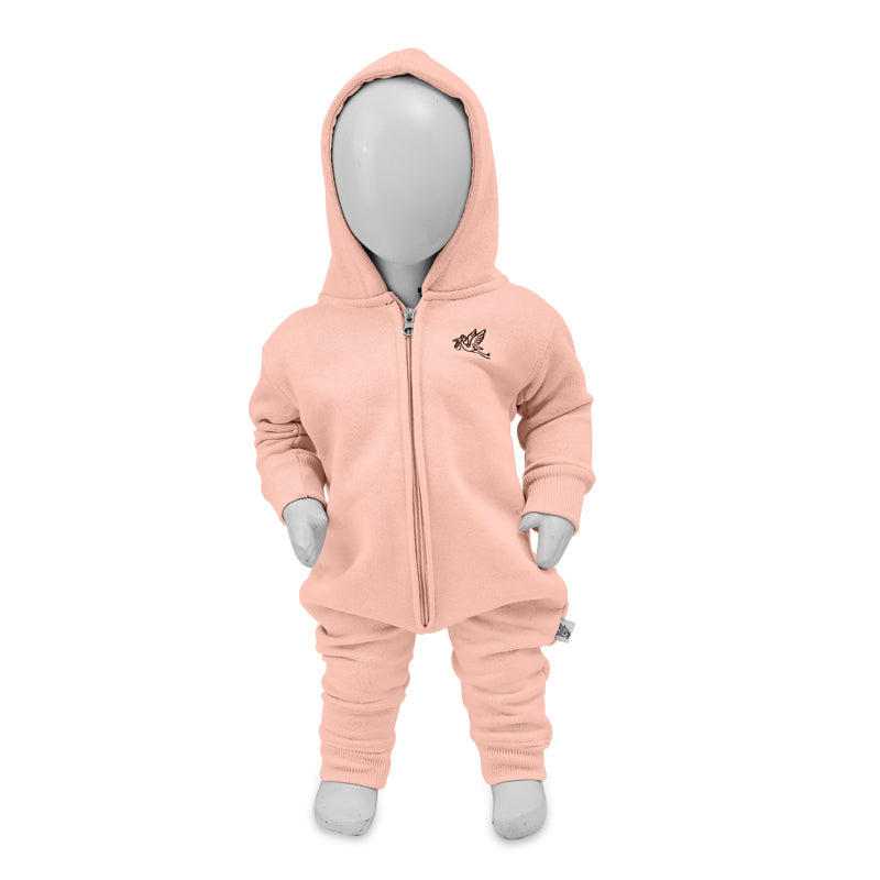 Baby Pink Hooded Romper