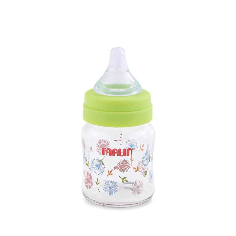 Farlin Wide-Neck Glass Feeding Bottle 120ml – Green