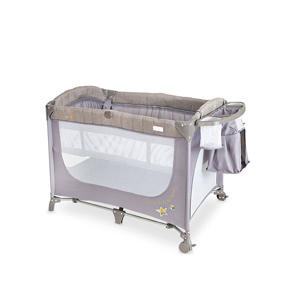 DROP SIDE PLAY PEN – GREY