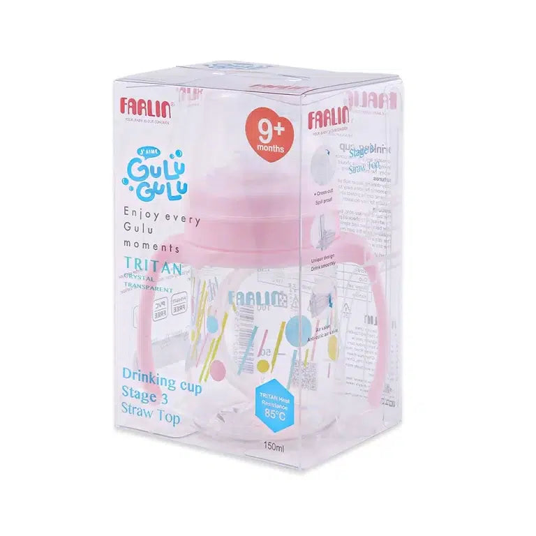Farlin Straw Drinking Cup Stage 3 – Pink