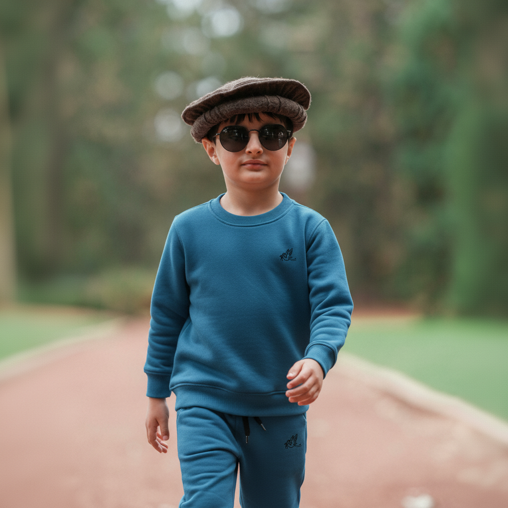 Baby Boy and Girl Winter blue Sweatshirt and Trouser – Warm Cotton Sweatshirt and Trouser for Kids