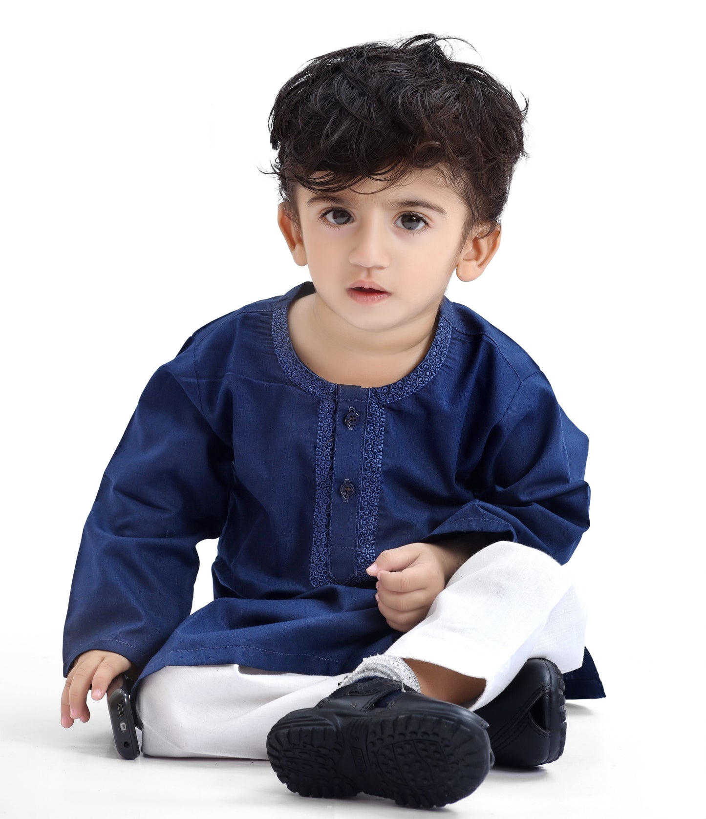 Navy Blue Baby Boy Embroided Kurta Shalwar
