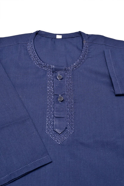 Navy Blue Baby Boy Embroided Kurta Shalwar