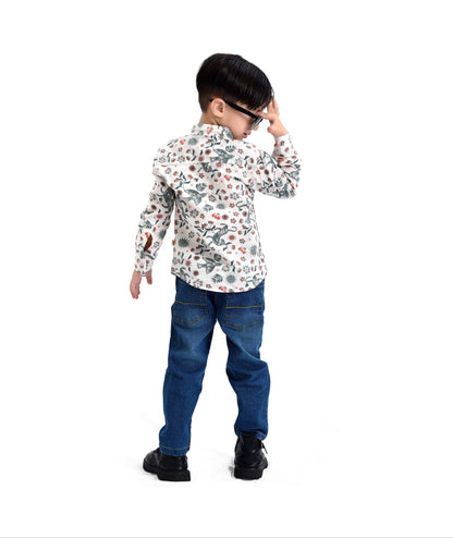 White Floral Shirt
