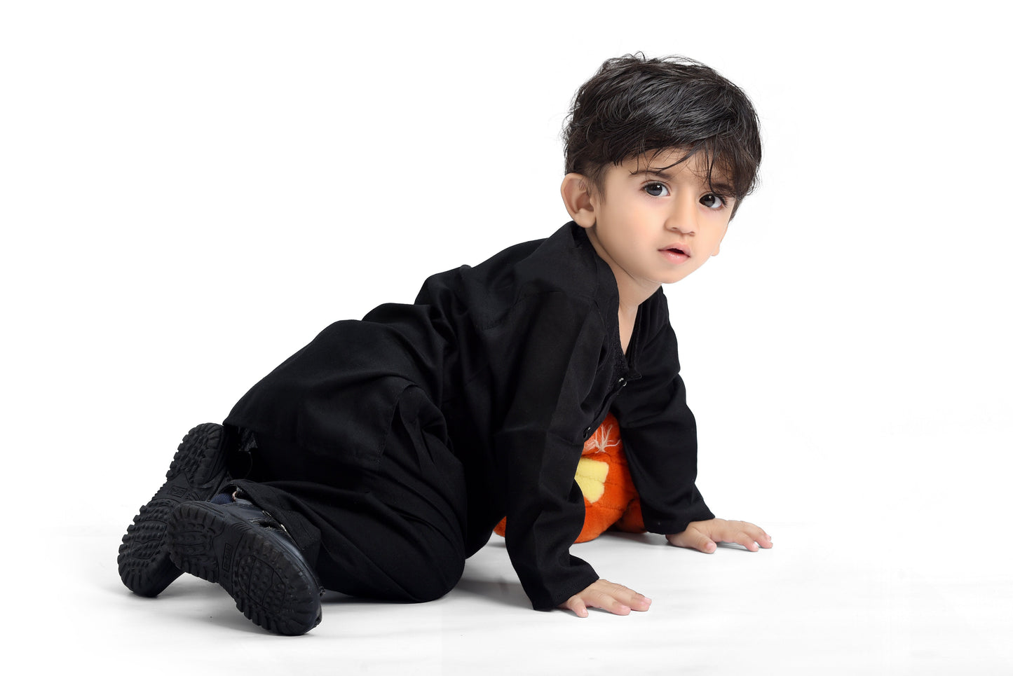 Black Embroided Baby Boy Kurta Shalwar