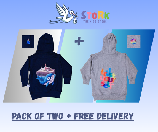 Hoodies Pack of Two Navy and Gray