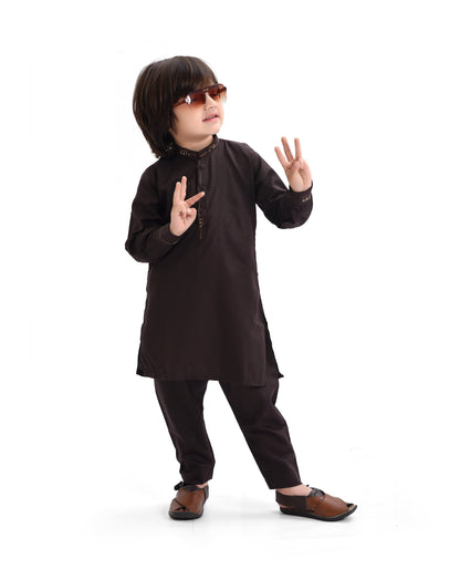 Dark Brown Embroided Shalwar Qameez (28)