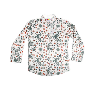White Floral Shirt
