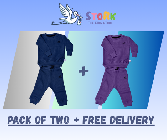 Sweat shirt Set Pack of Two Blue and Purple