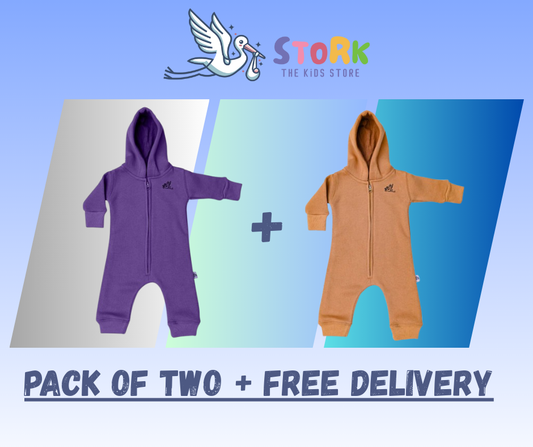 Rompers Pack of Two Purple and Brown