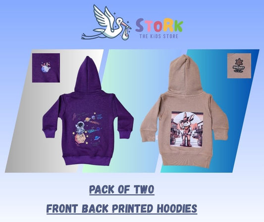 Hoodies Pack of Two Purple and Beige