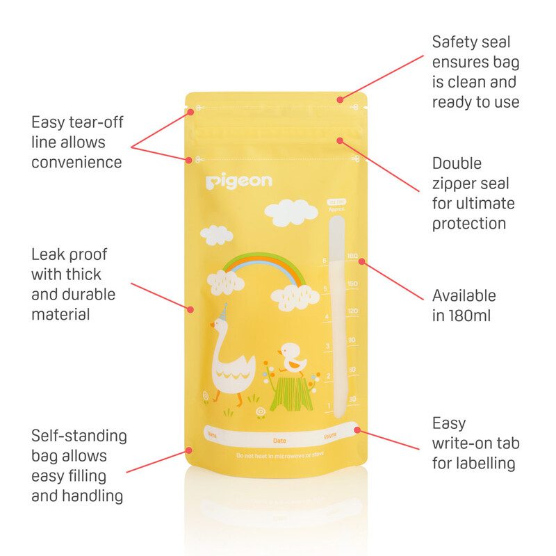 Breastmilk Storage Bags 180ml Animals