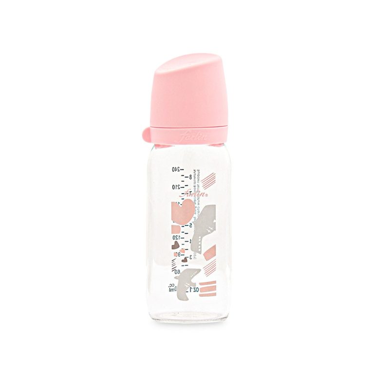 Farlin Wide-Neck Glass Feeding Bottle 240ml – Blue