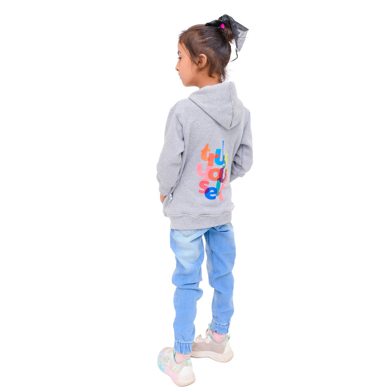 Hazel Grey Kids Fleece Hoodie
