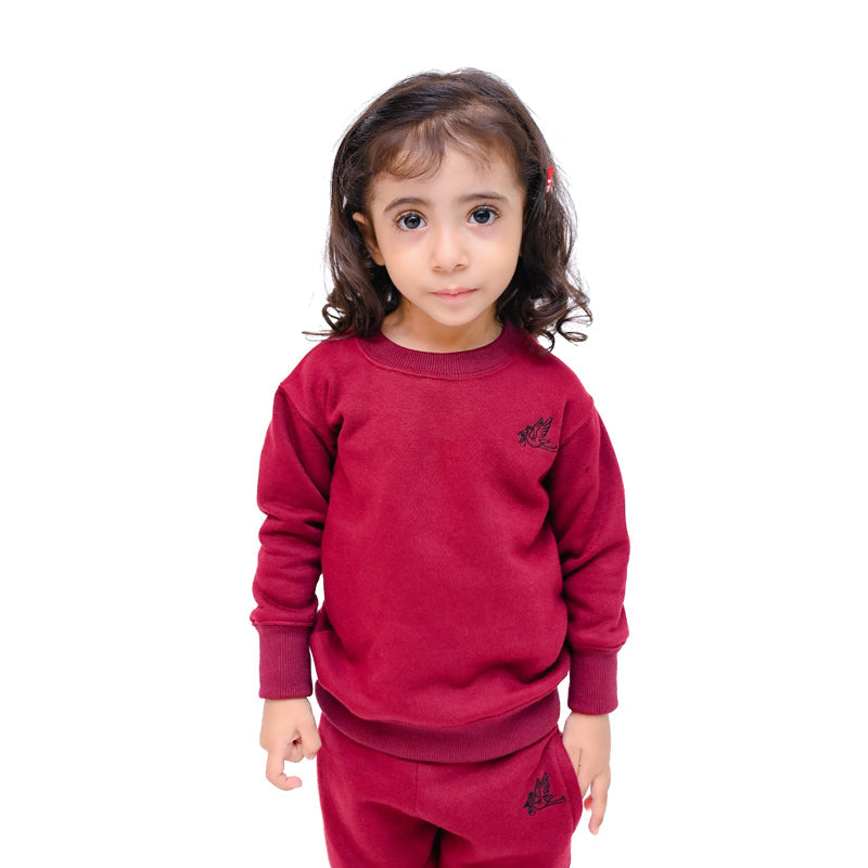 Maroon Sweat Shirt Set
