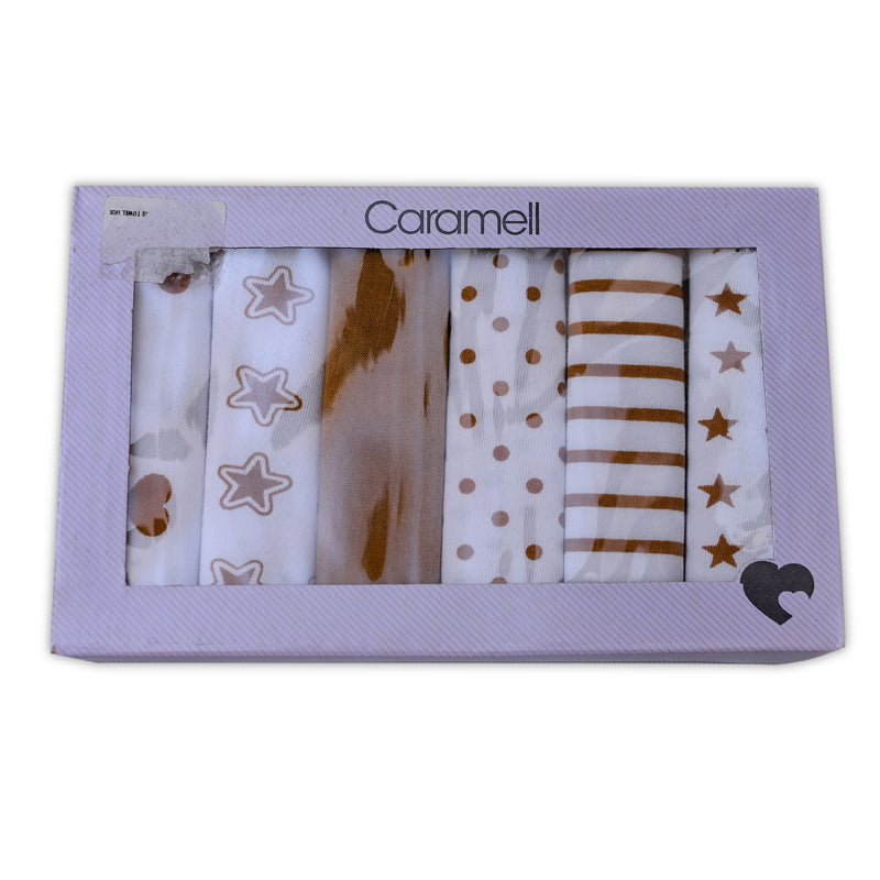 Caramel 6-Pcs Face Towel Gift Set