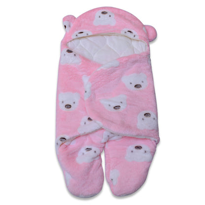 Baby Fur Swaddle Romper Teddy Printed