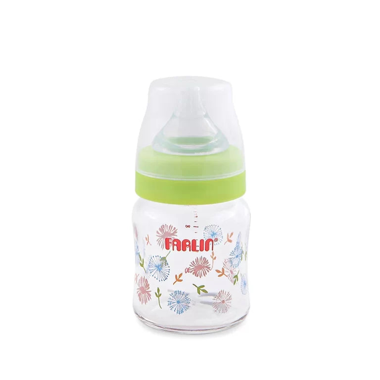 Farlin Wide-Neck Glass Feeding Bottle 120ml – Green