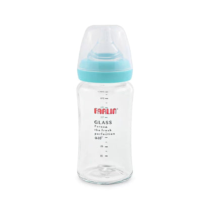 Farlin Wide-Neck Glass Feeding Bottle 240ml – Blue