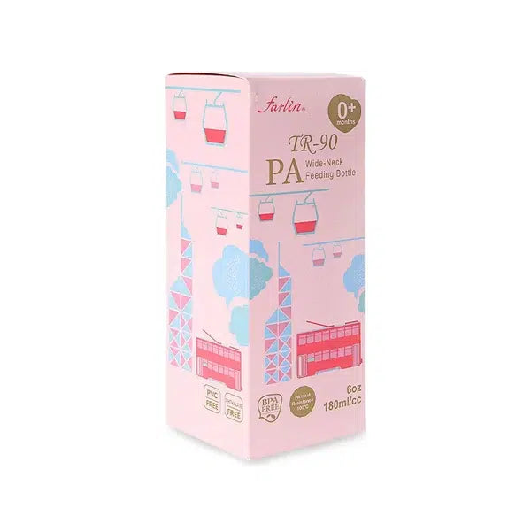 Farlin PA Wide-Neck Feeding Bottle 180ml – Pink