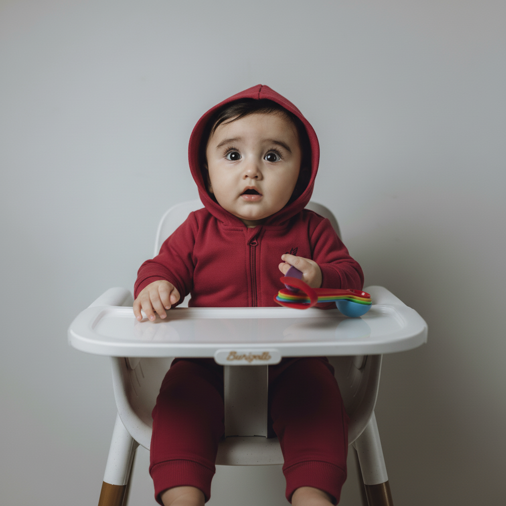 Baby Boy and Girl Winter Maroon Hooded Romper – Warm Cotton Hooded Romper for Infant