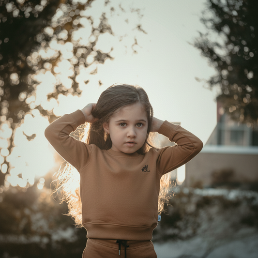 Baby Boy and Girl Winter Tedy Brown Sweatshirt and Trouser – Warm Cotton Sweatshirt and Trouser for Kids