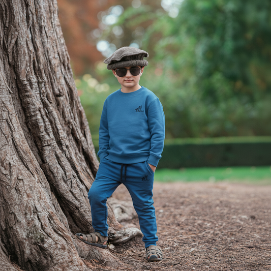 Baby Boy and Girl Winter blue Sweatshirt and Trouser – Warm Cotton Sweatshirt and Trouser for Kids