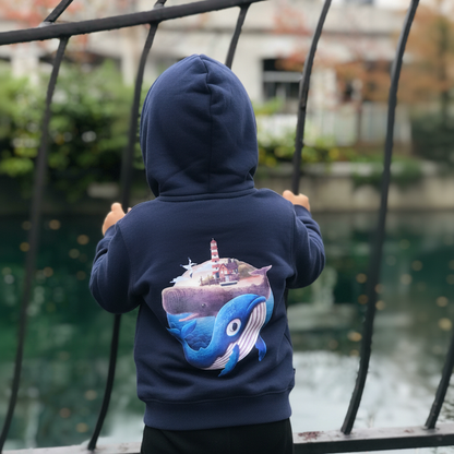 Baby Boy and Girl Winter Navy Blue Hoodie – Warm Cotton Hoodie for Kids
